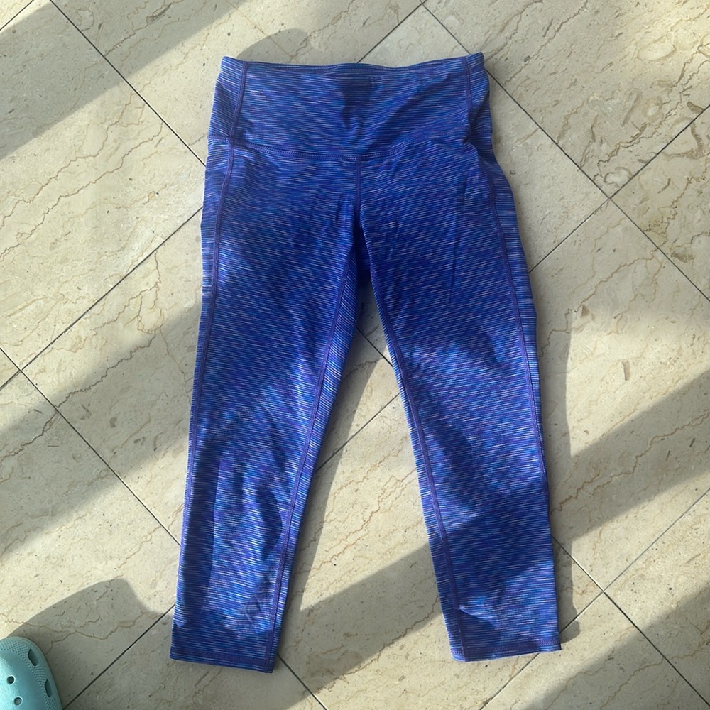 Athleta Energy Chaturanga Capri Cropped Legging Space Dye Blue XS Athletic